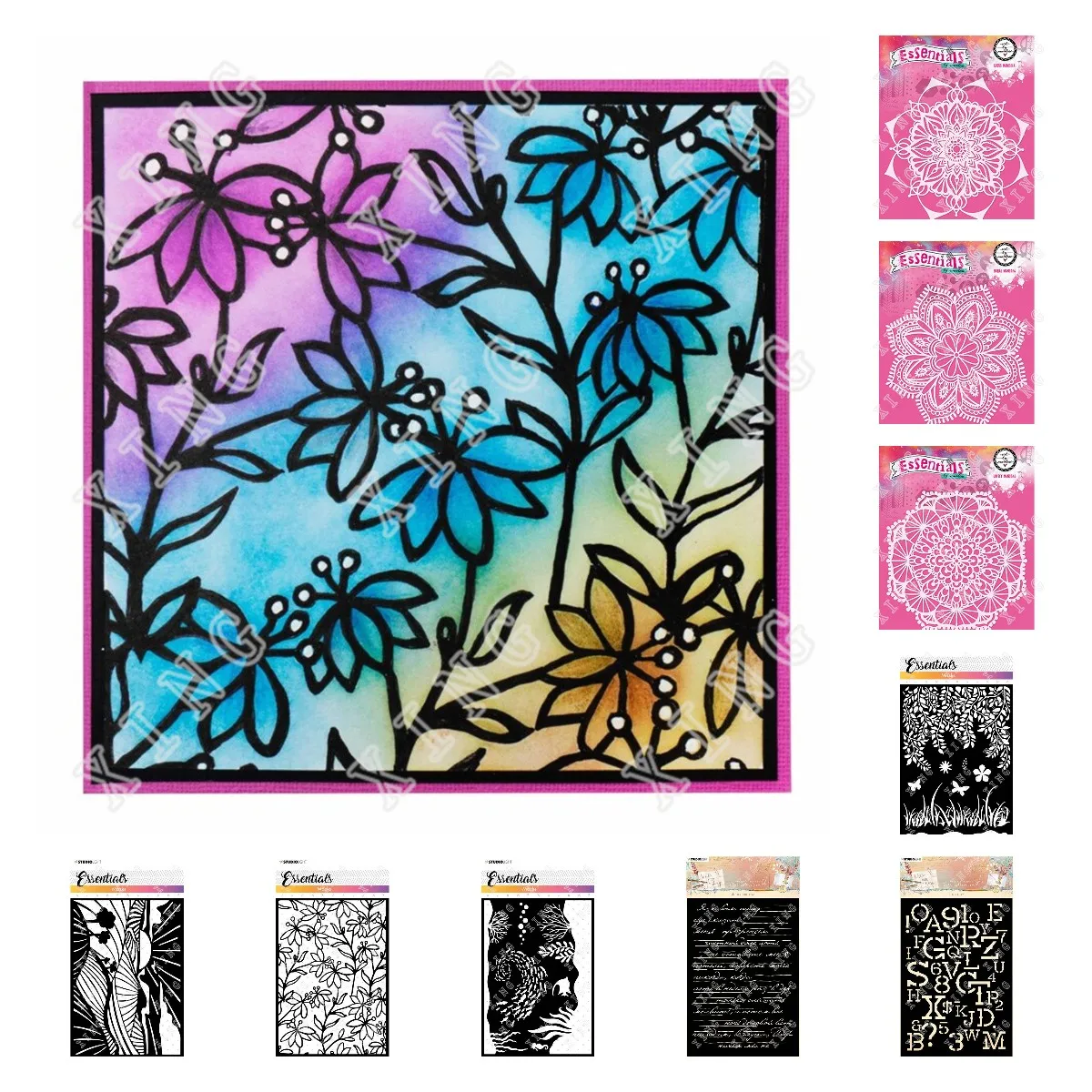 

Sunset Landscape Elements Floral Pattern Mandal Essentials Diy Painting Scrapbook Coloring Embossing Album Decor Template New