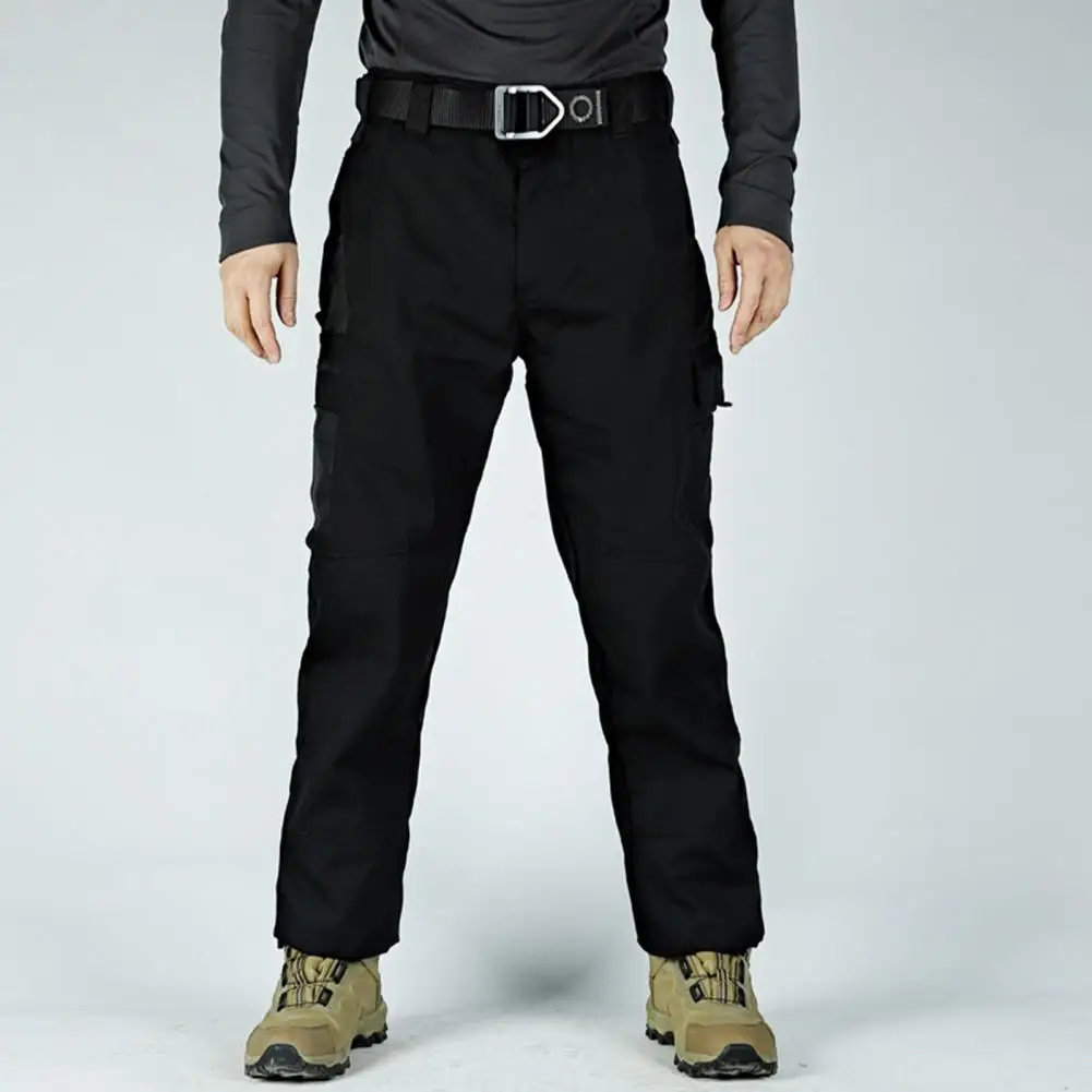 

Stylish Cargo Pants Breathable Men Pants Deep Crotch Solid Color Multi Pockets Men Fitness Pants Loose Fit