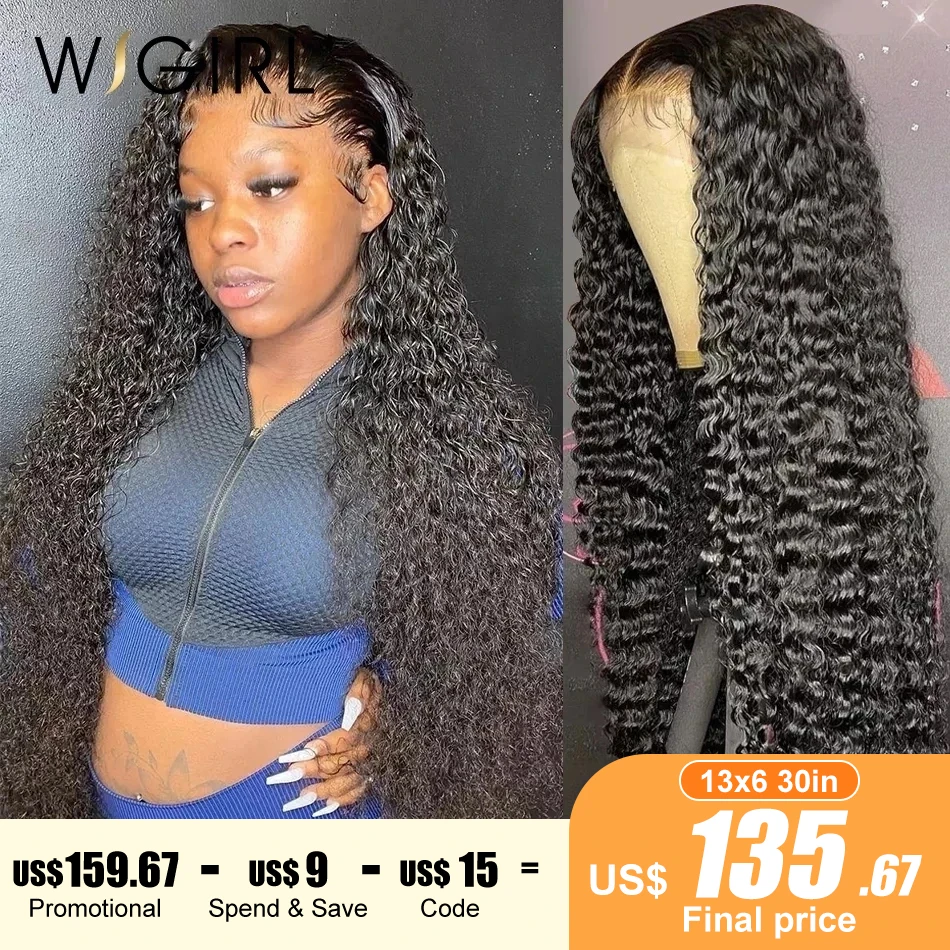 Wigirl 13×6 HD Transprent Human Hair Wigs 250% 32 40 Inch Loose Deep Wave Lace Frontal Wig Curly 4X4 Lace Closure Wig For Women