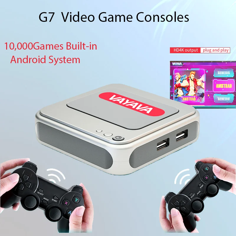 Retro Video Game Console G7 Android Dual System TV Box 2.4G Wireless Controllers 20Simulators Retro Video Console PS1 PSP TV Box