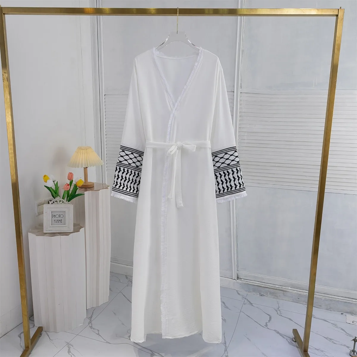 Женский Традиционный Фестивальный Кардиган Абая С Открытой Передней Частью