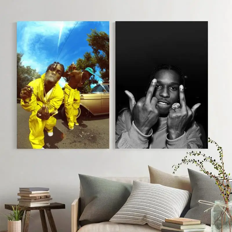 

ASAPRocky Rapper Music Hip-Hop Canvas Art Poster and Wall Art Picture Print Modern Family bedroom Decor Posters
