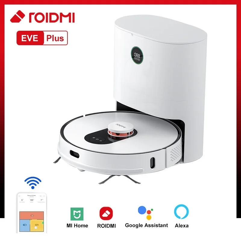 

ROIDMI EVE Plus Dust Collection Robot Vacuum Cleaner Support Google Assistant Alexa Mi Home APP Control Mop Cleaner Smart Home