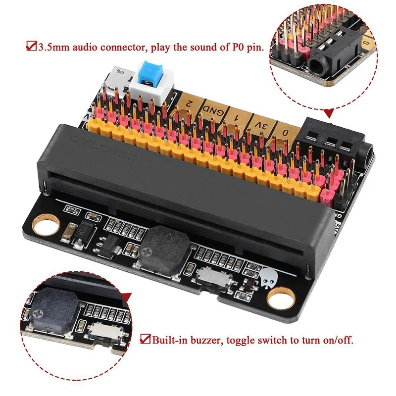 Плата расширения Micro-Bit IOBIT V2.0 прерывающий адаптер экран с зуммером для BBC Micro:Bit