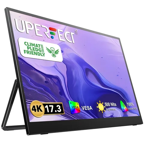 Портативный монитор UPERFECT UColor J5 4K 17,3 дюйма 100% AdobeRGB UHD FreeSync HDR с динамиками Eye Care Travel Screen для настольного ноутбука PS5/4