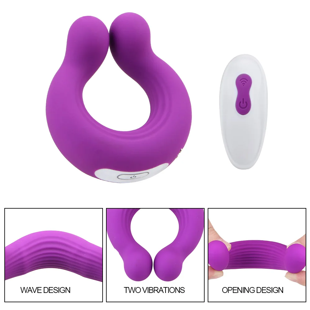 

Penis Ring Double Head Vibrator Male Penis Stimulation Delay Massager Husband And Wife Resonance Ferris Wheel Lock Sperm Ring