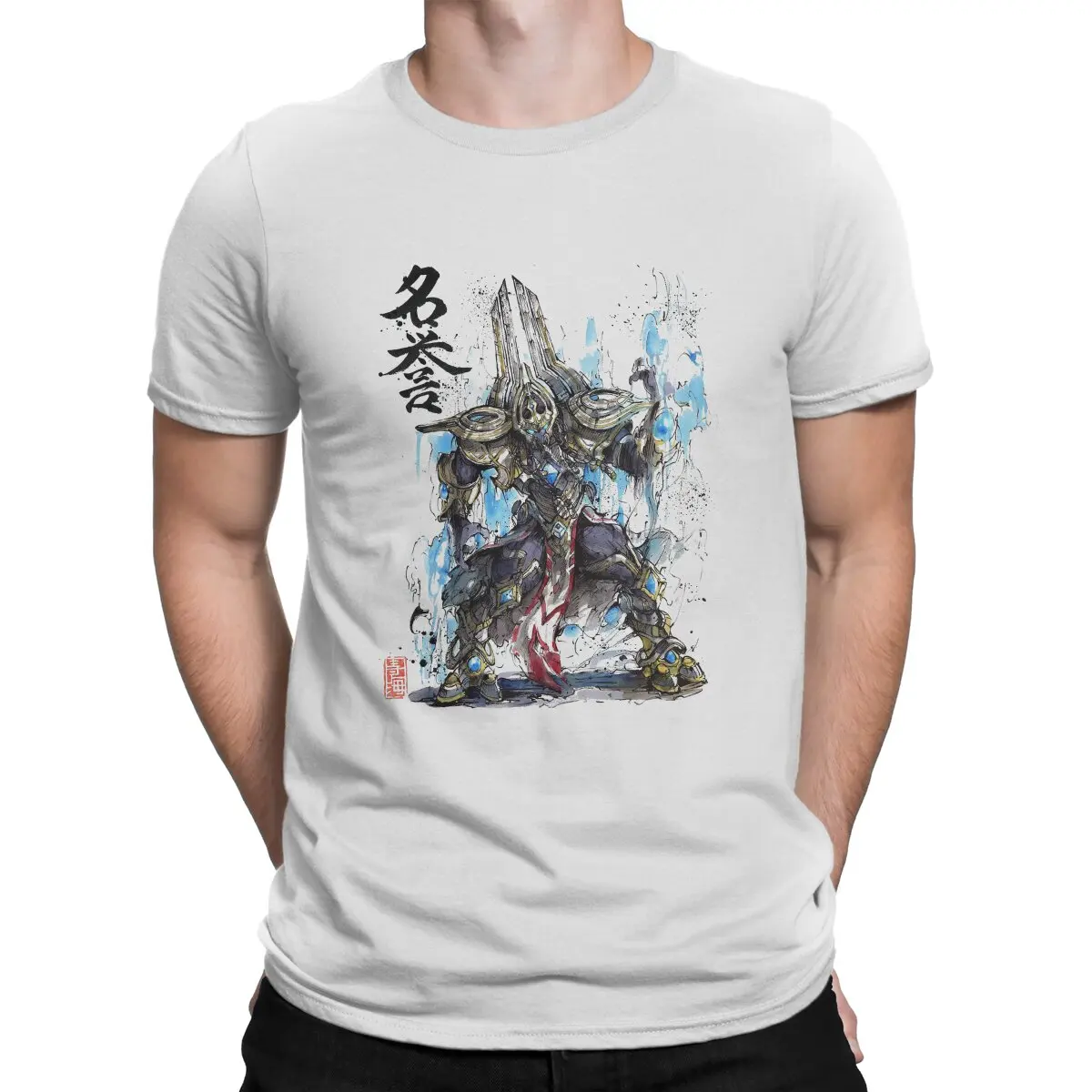 

Футболка StarCraft с принтом игры Artanis Sumi, мужские топы с графическим рисунком, винтажные гранж, летняя футболка из полиэстера с коротким рукавом в стиле Харадзюку