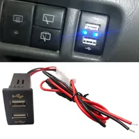 for Suzuki Blue Light Car Charger Power Dual Interface Socket with Connecting Cables for Cell Phone Charger Auto Accessories