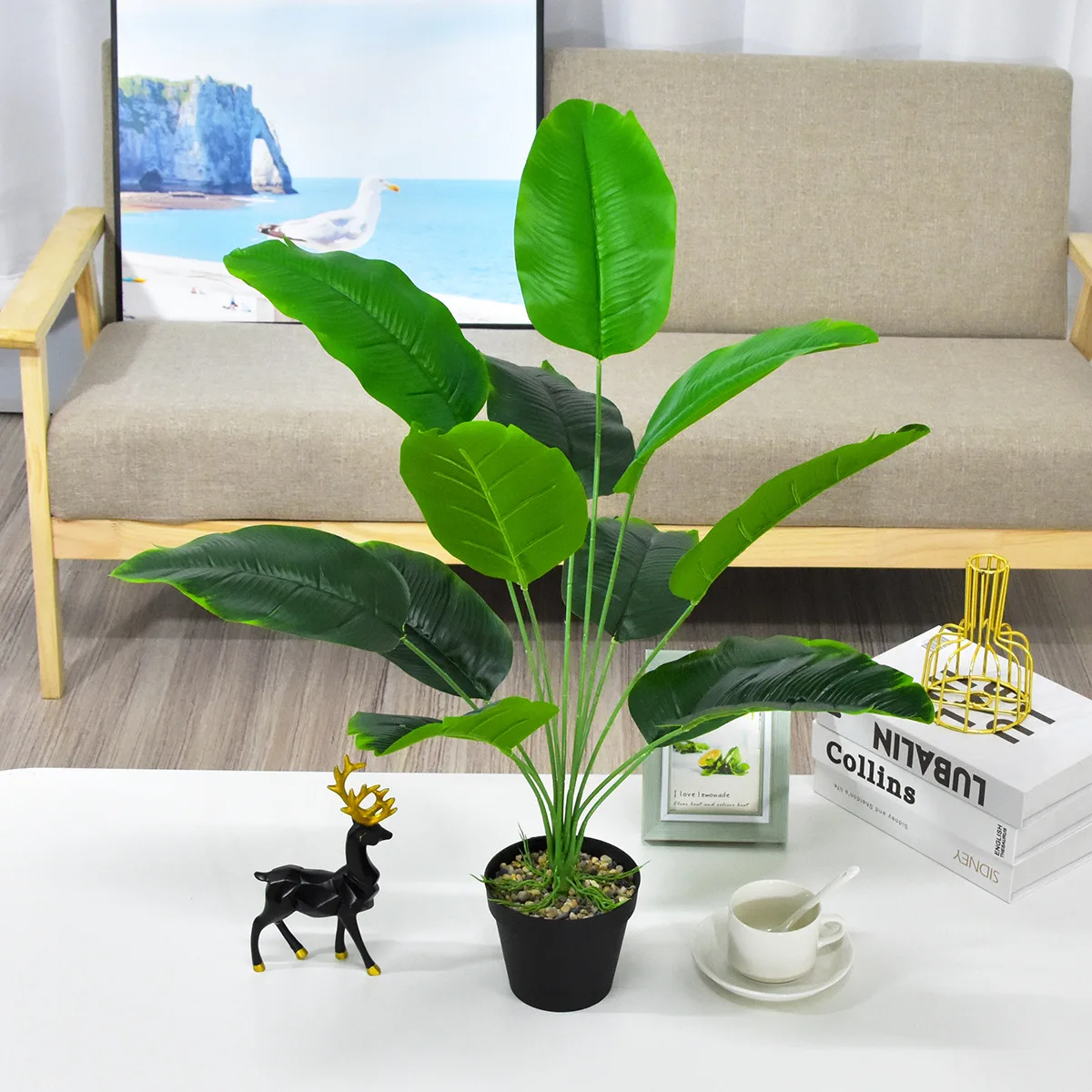 

Искусственное растение с корнями 72 см, 28 дюймов, искусственный букет листья из монстера, бананы, растения, зелень, тропические кусты для дома...