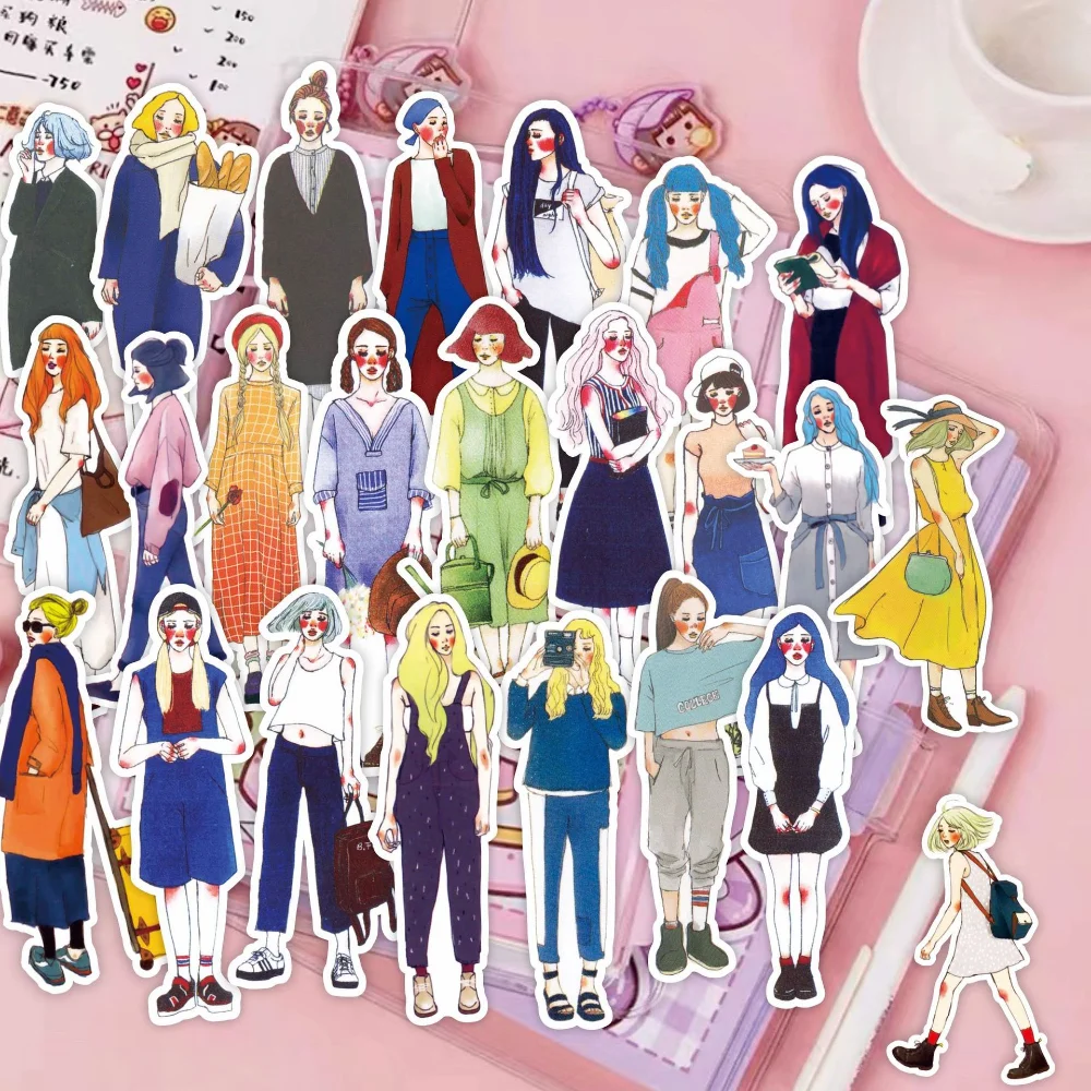 

59 шт, ручная роспись, модные наклейки для девочек