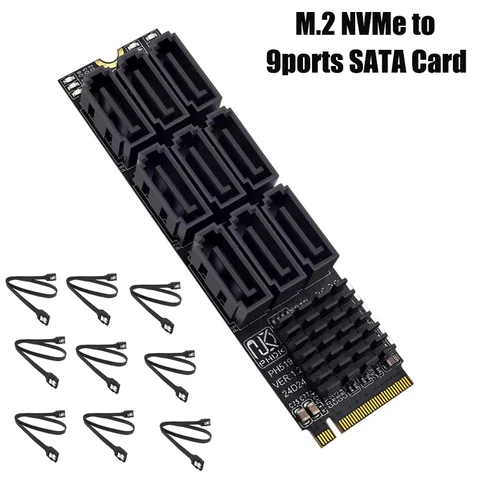 IRhasta адаптер M.2 NVME на 9 портов SATA3.0