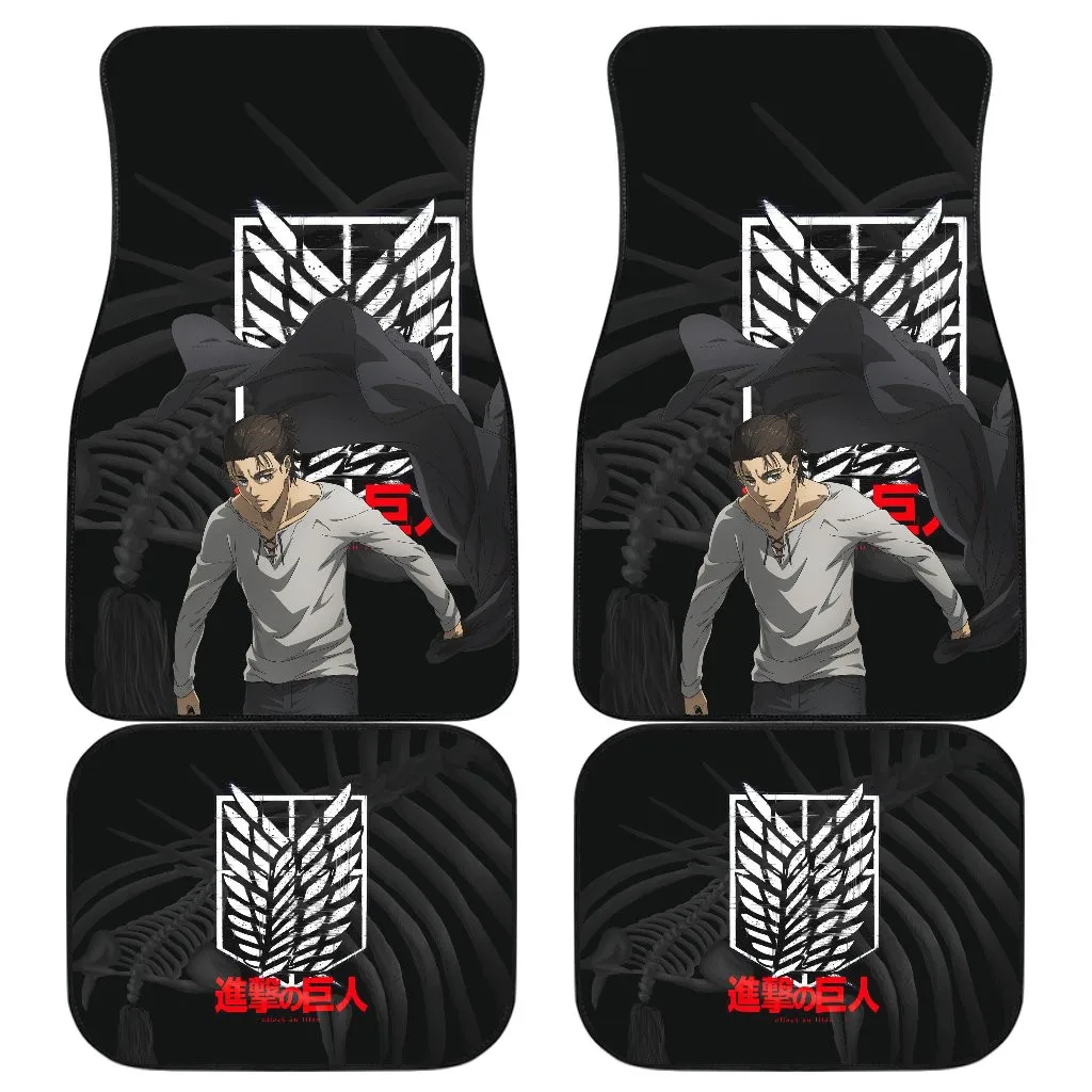 

Attack On Titan Anime Car Floor Mats – Eren Take Off Cloak Monster Skeleton Car Mats
