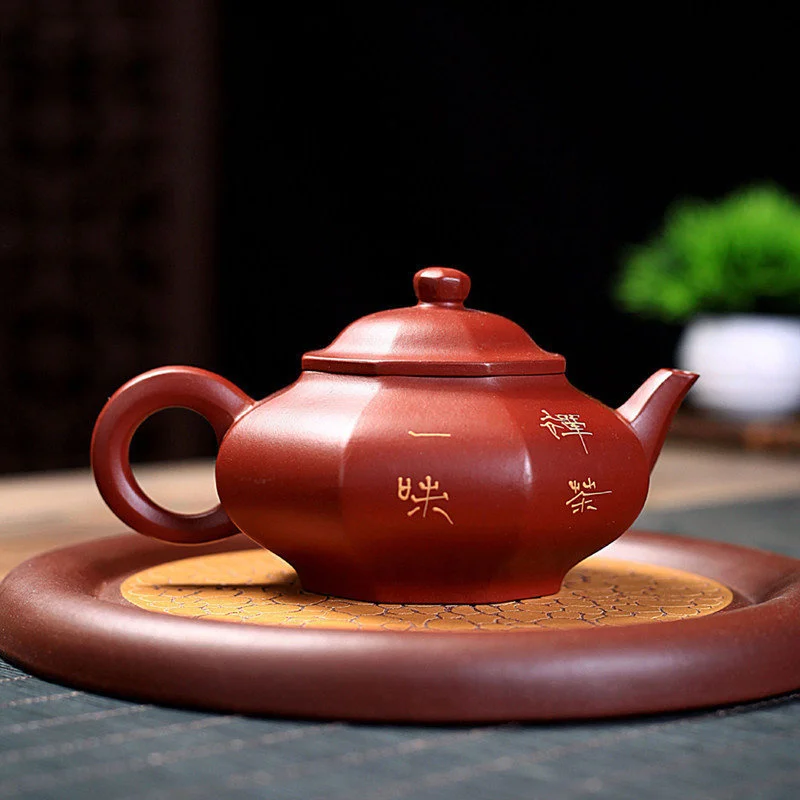 

Ручная роспись Yixing, фиолетовая глина, фотофильтр, красивый чайник, необработанная руда Dahongpao китайские чайники Zisha, заварочный чайник 200 мл