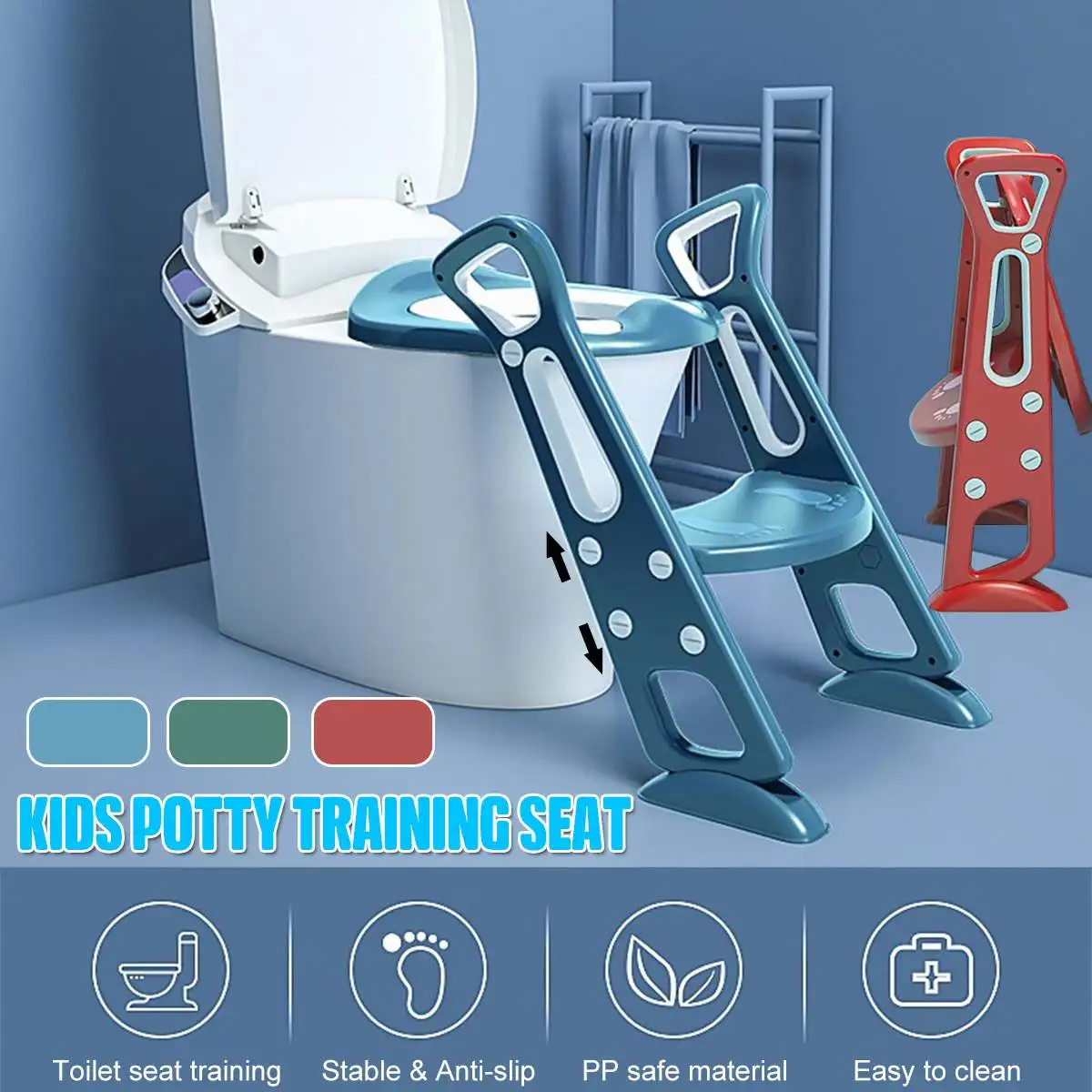 

Infant Potty Seat Folding Urinal Backrest Training Chair with Step Stool Ladder for Baby Toddlers Boys Girls Safe Toilet Potties