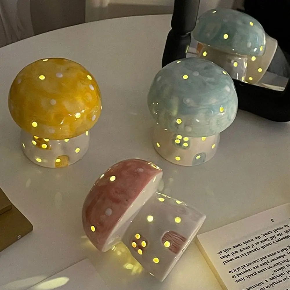 Настольная декоративная лампа в виде гриба функция защиты глаз скандинавский