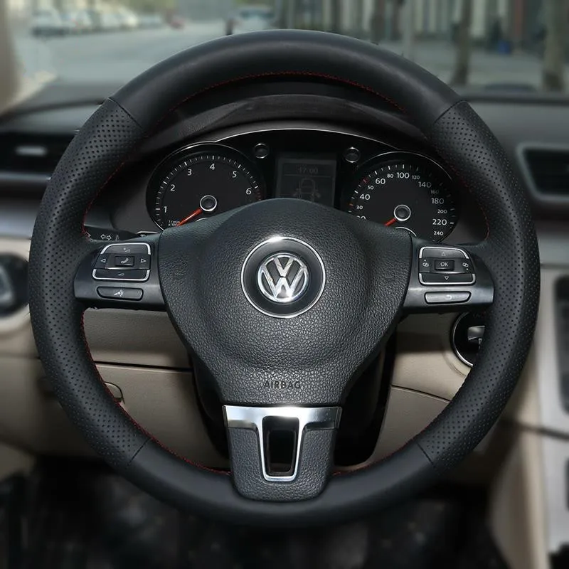 

DIY Hand-Stitch Suede Leather Car Steering Wheel Cover for Volkswagen Tiguan Lavida Touran Santana Jetta Bora CC Accessories