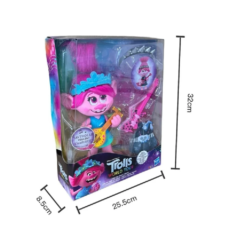 Кукла Поппи из мультфильма DreamWorks Trolls World Tour Pop-to-Rock с гитарой, аксессуарами, двумя вариантами нарядов, для ролевых игр, коллекционная, праздничный подарок (art.: 3920dbc3e487a) - 3920dbc3e487a