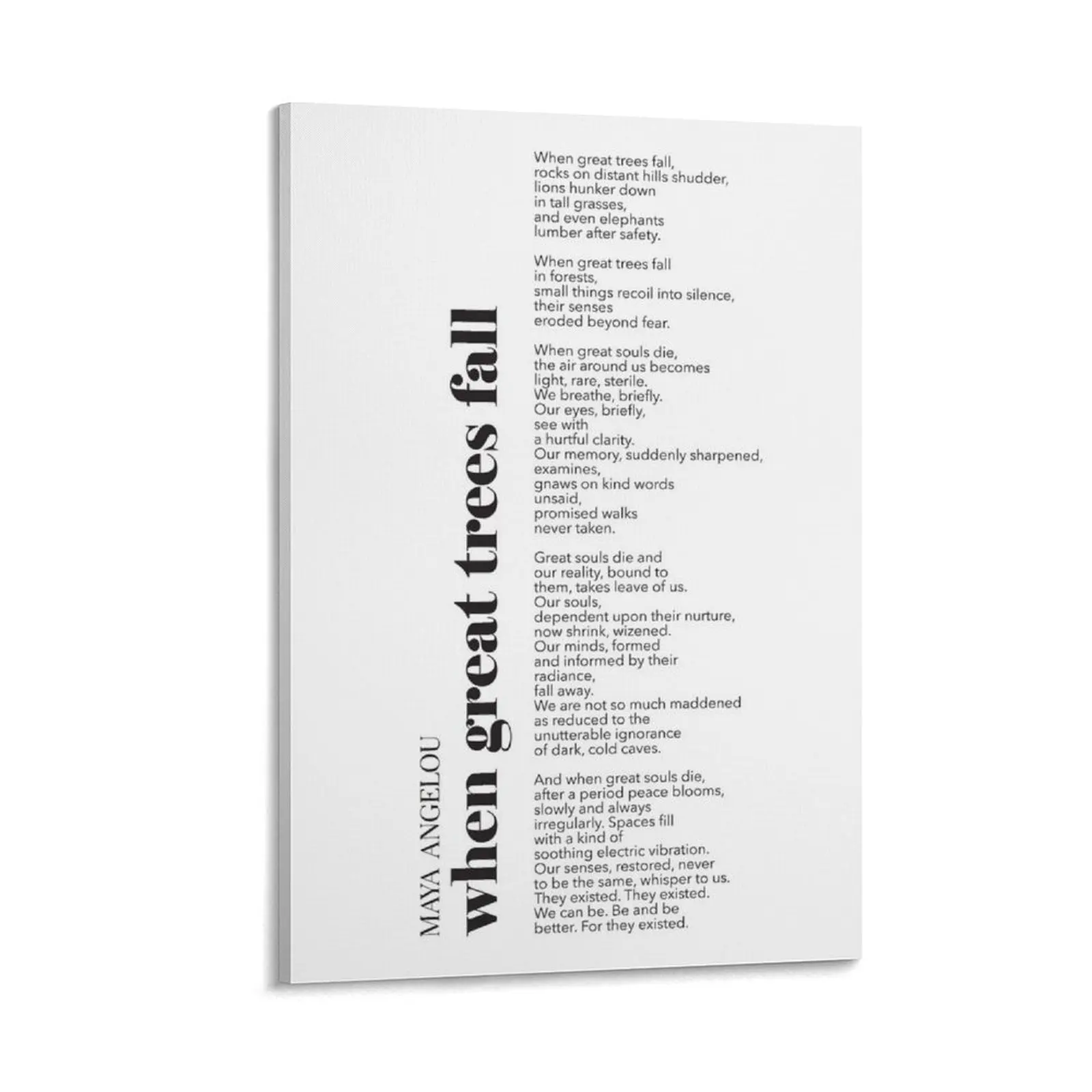 Печать на холсте &quotКогда великие деревья осень v2&quot Maya Angelou