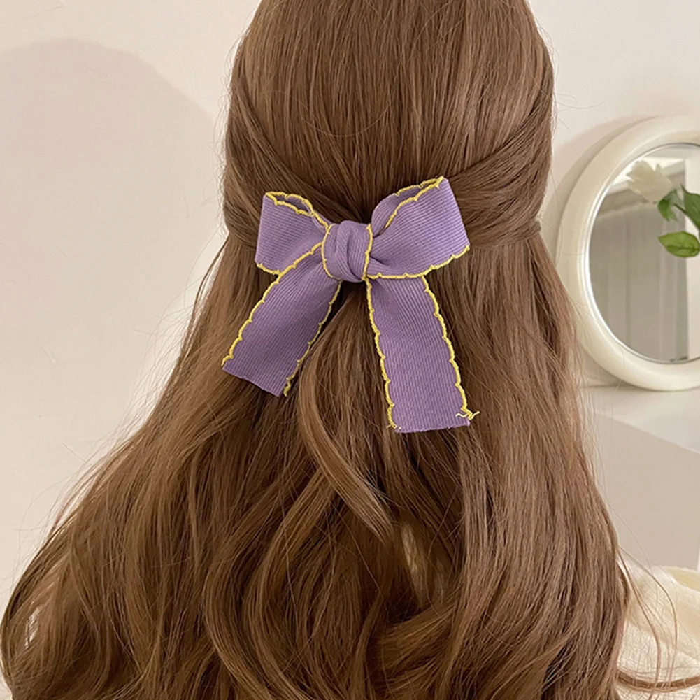 

Knitted Bow Hair Clip Retro Ponytail Holder Hair Accessories Big Size Elastic Hair Band Solid Color Women Barrettes New Hairpins