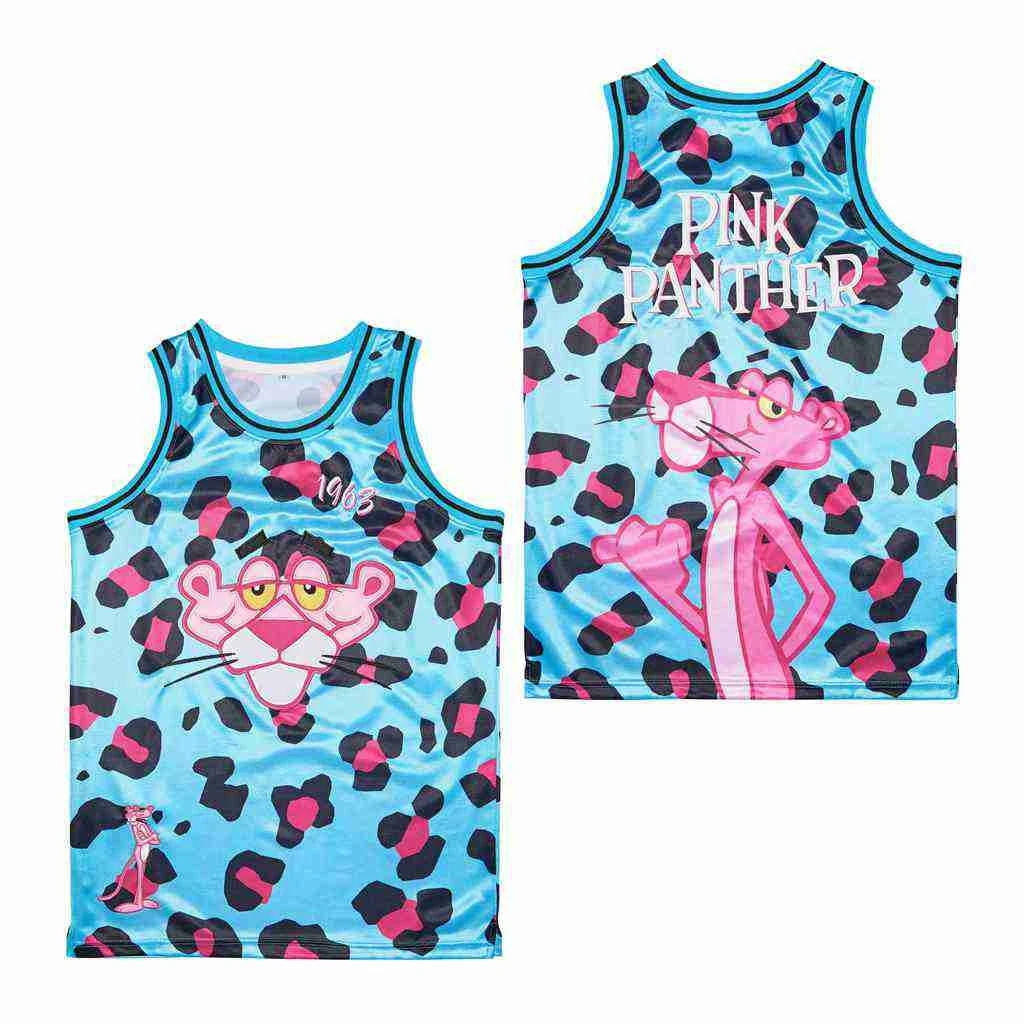 

BG Basketball Jersey 2022 Summer New style Pink Panther Jerseys Embroidery Sewing Outdoor Sportswear Hip-hop Blue leopard print