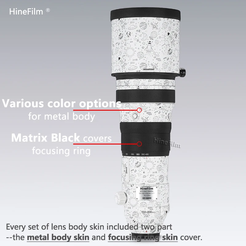 Фото Защитная пленка Hinefilm для объектива Olympus 150-400 F4.5 Premium Decal Skin 150 400 Len Sticker 150-400 Защитная пленка для объектива 150-400 мм №3