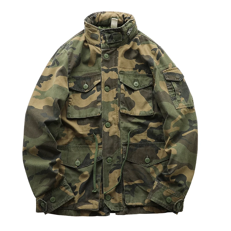 New autumn and winter American retro heavy padded jacket military style tough guy pocket tooling coat windbreaker