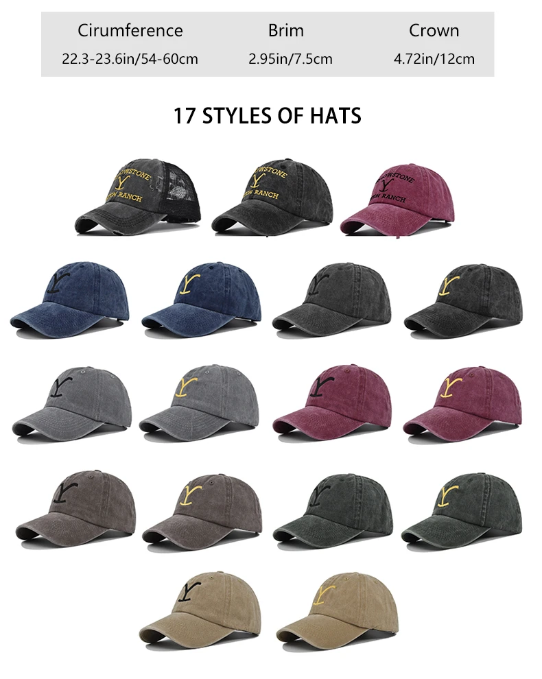 Бейсболка с вышивкой Yellowstone однотонная для отдыха на природе