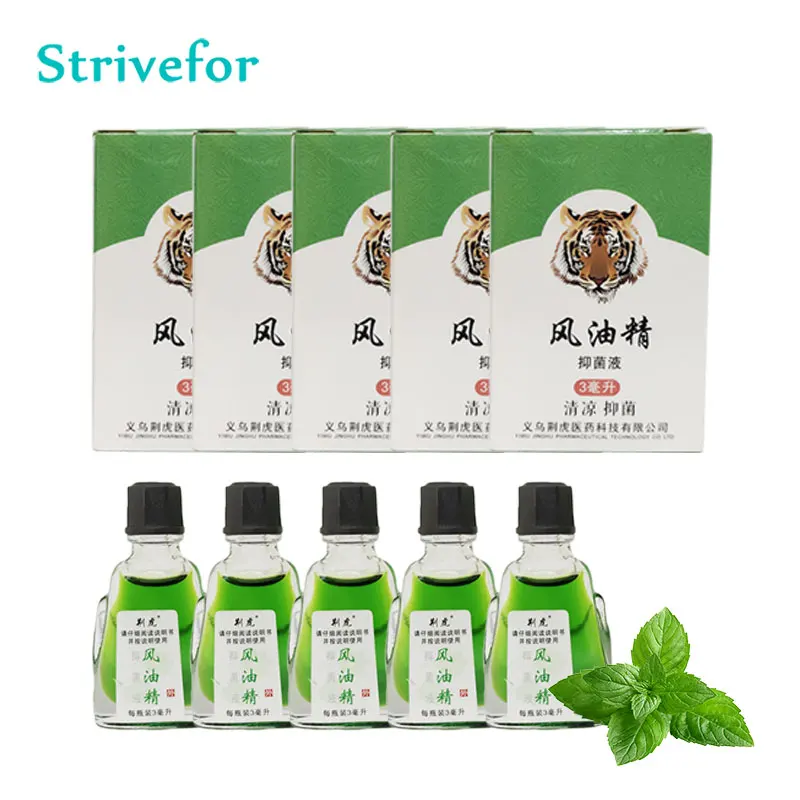 

5pcs Cool Essential Oil Tiger Balm Ointment For Anti Itching Headache Refreshing Body Muscle Rub Herbal Medical Plaster ET0056
