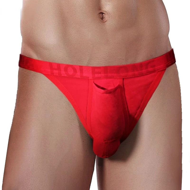 Man Penis Pouch Briefs U-Convex Erotic Underwear Ultra-Low Waist Scrotum Holder Shorts Breathable Japan Gay Bulge Bag Sexy Pant