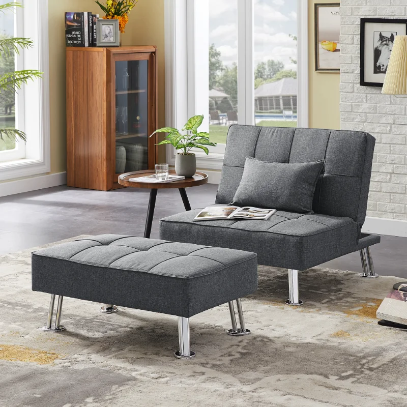 \  Lounge Chair Set With Metal Legs .