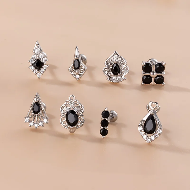 

New Luxury Water Drop Earrring AAAAA Cz Black Color Statement Party Wedding Dangle Earrings for Women Bridal Jewelry