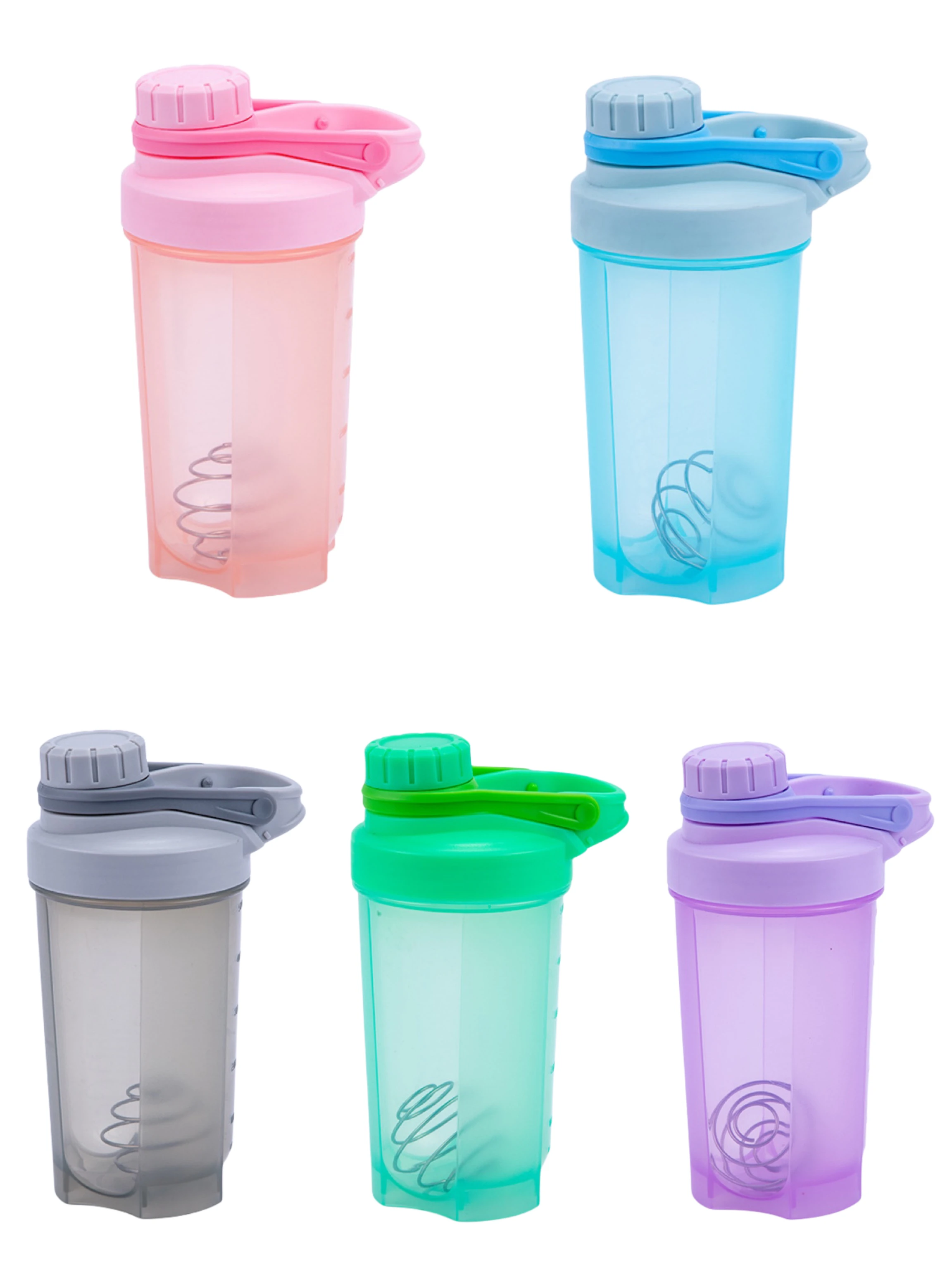 500/700ML Blender Shaker Bottle with Stainless Whisk Ball BP