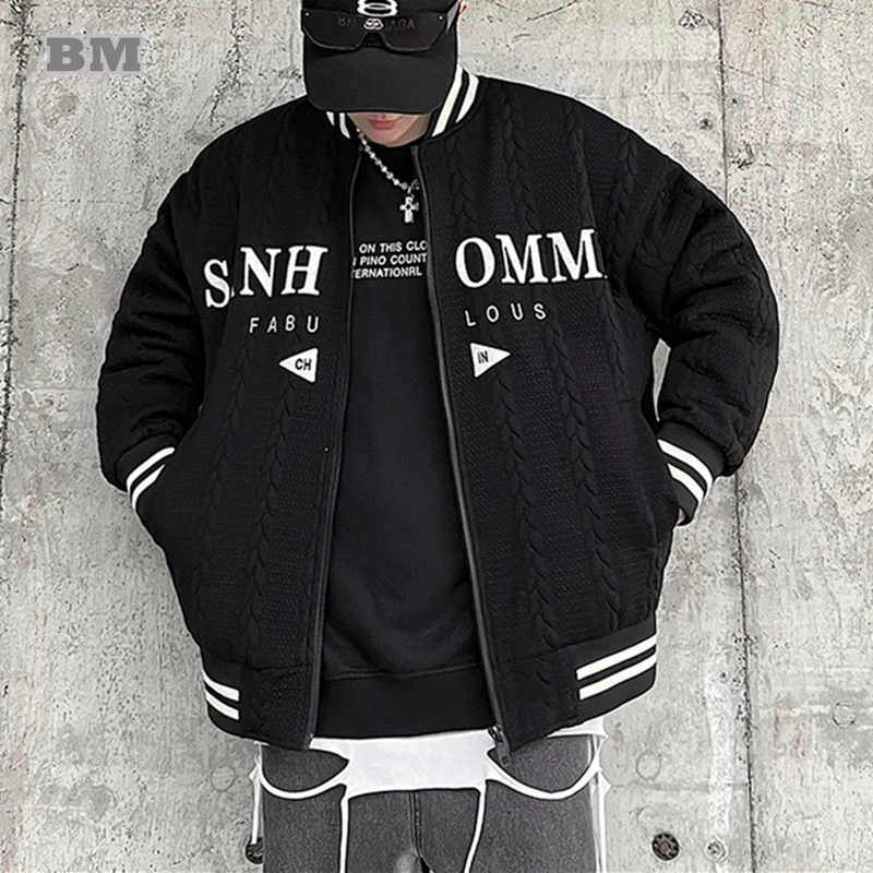 

Plus Size 6xl Korean Hip Hop Alphabet Embroidery Oversize Parkas Men Clothing Streetwear High Quality Thick Jacket Harajuku Coat
