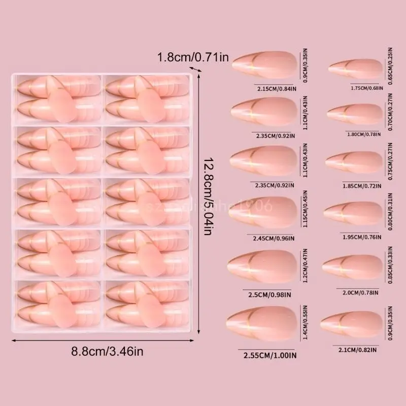 120 накладных ногтей накладные ногти французские кончики полное покрытие