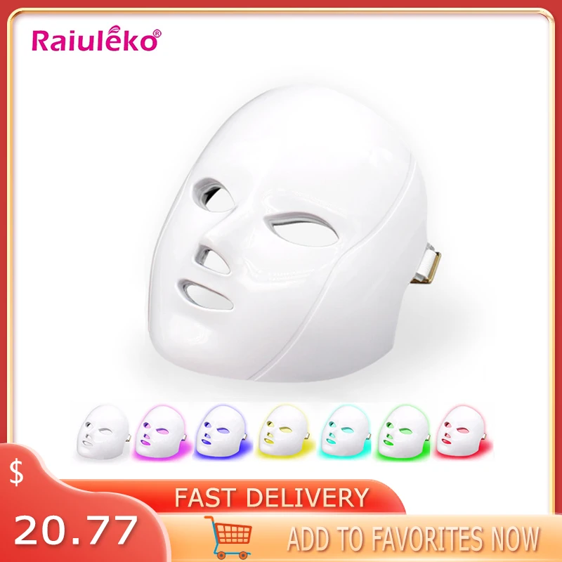 

Светодиодная фотоновая маска 7 цветов для лица электрическая спа-терапия отбеливание против морщин омоложение от акне салонная косметичес...