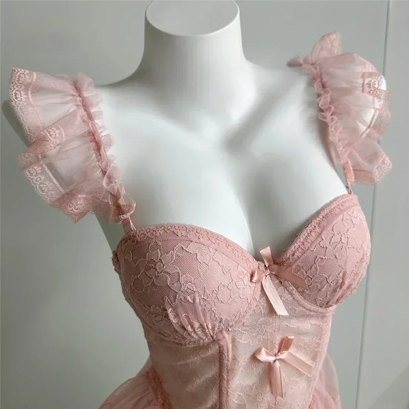 Французский сексуальный корсетный топ с трусиками Сексуальное женское белье Pure