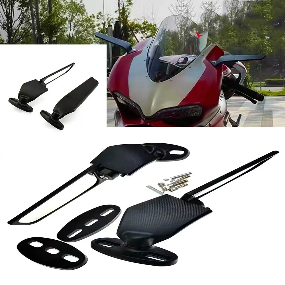 

Motorcycle Side Mirrors Winglets Wind Wing Adjustable Rotating Rearview For Ducati 848 1299 996 999 Panigale 899 1198 1199 1098