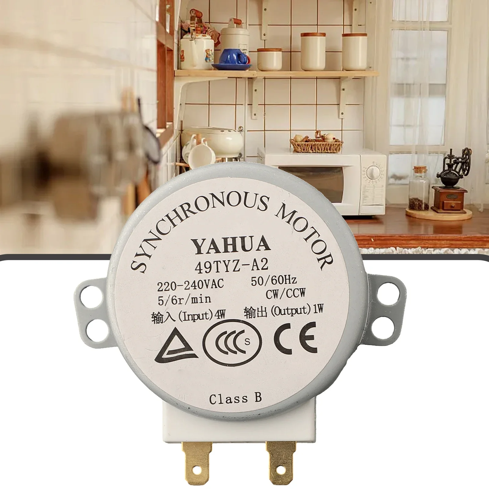 

Резервный двигатель поворотного стола для микроволновой печи, совместимый с моделями переменного тока 220-240 В, 5-6 об/мин, запасная часть для бытовой техники, кухонные аксессуары