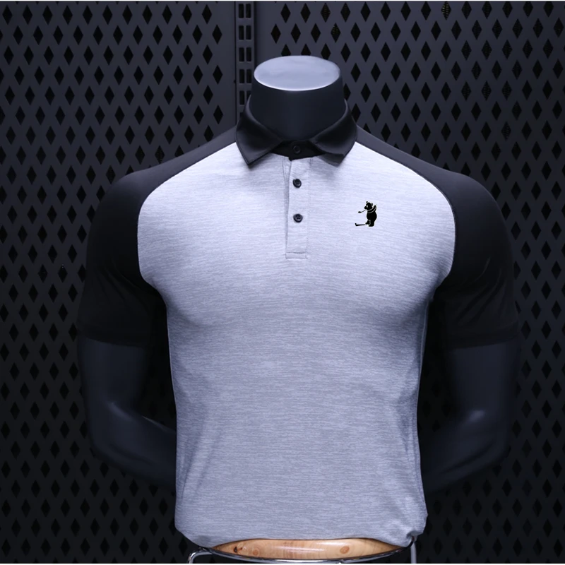 Golf clothes, short-sleeved golf elastic quick-dry sportswear men's outdoor jacket