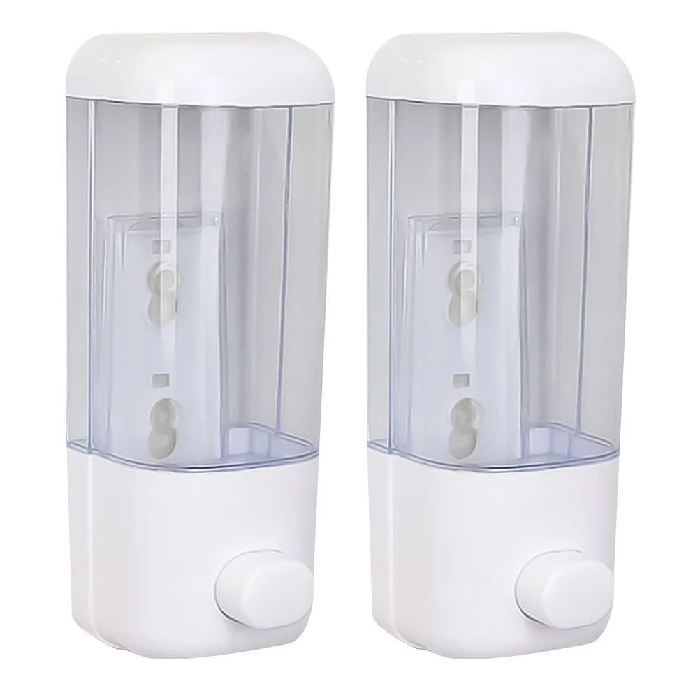 

2Pcs 500ML Manual Liquid Soap Dispenser Large Capacity Machine Wall Hanging Type Soap Dispenser Simple Soap