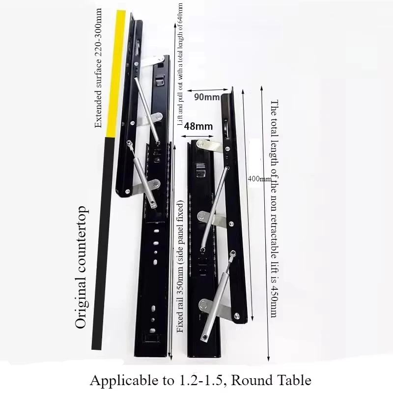 

Направляющие для трансформации квадратного стола в круглый