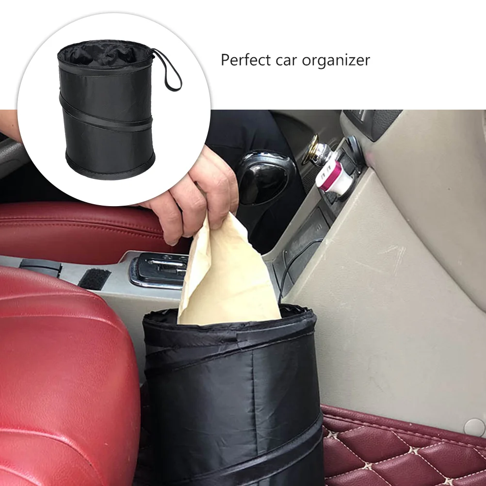 

Car Bin Trash Can Garbage Outdoor Basket Auto Storage Enough Organizer Rubbish Water Waste Trashcan Proof Up Collapsible