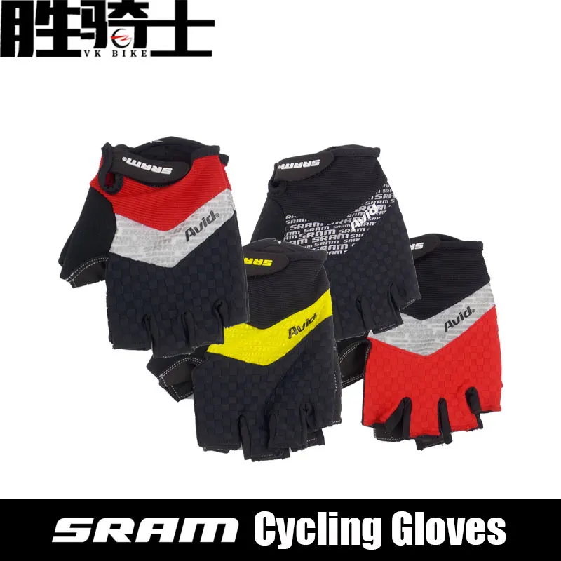 

SRAM Half Finger Cycling Gloves give padding AVID bike gloves cycling