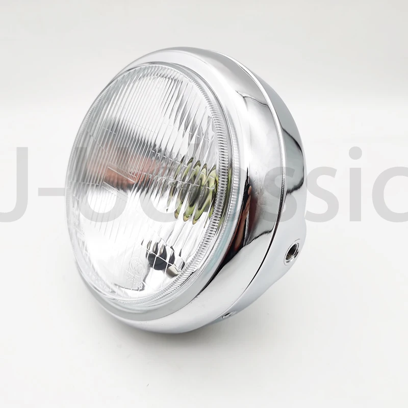 

7-дюймовые хромированные мотоциклетные фары, универсальные круглые фары в стиле ретро, цельнометаллические фары высокого качества