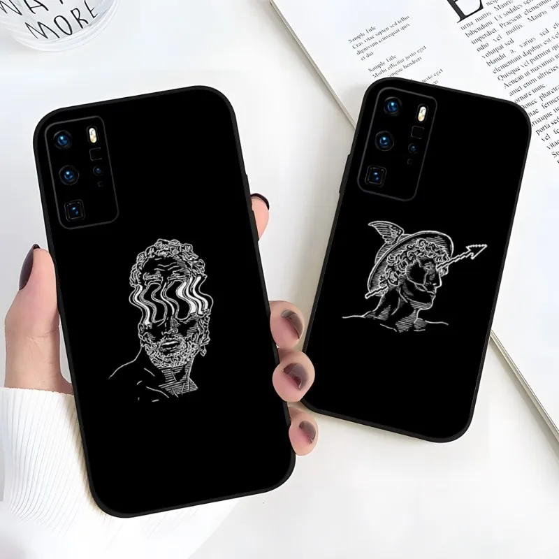 

Black And White Line Art Phone Case For OPPO K7 K9 X S Find X3 X5 Reno 7 6 Rro Plus A74 A72 A16 A53 A93 A54 A15 A55 A57 Cover