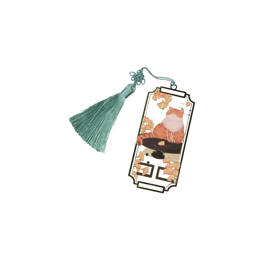 

Металлические закладки с котом