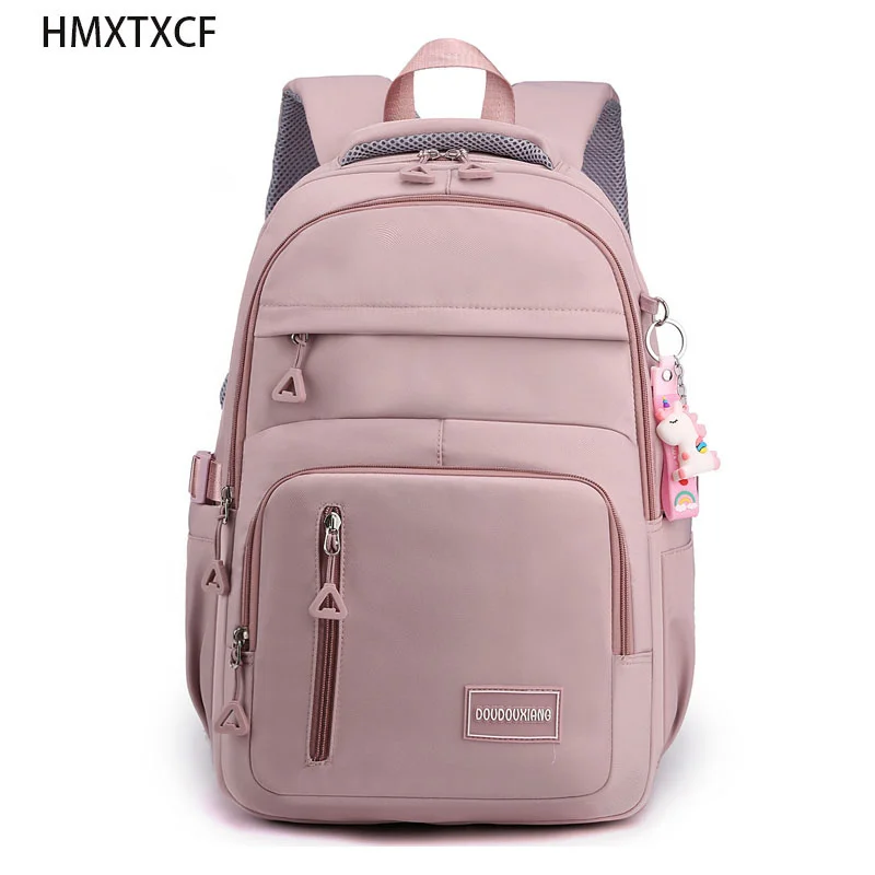 

Large Capacity Waterproof Backpack, Solid Color Fashion Casual Nylon Laptop Bag With Adjustable Strap, Trendy Bag