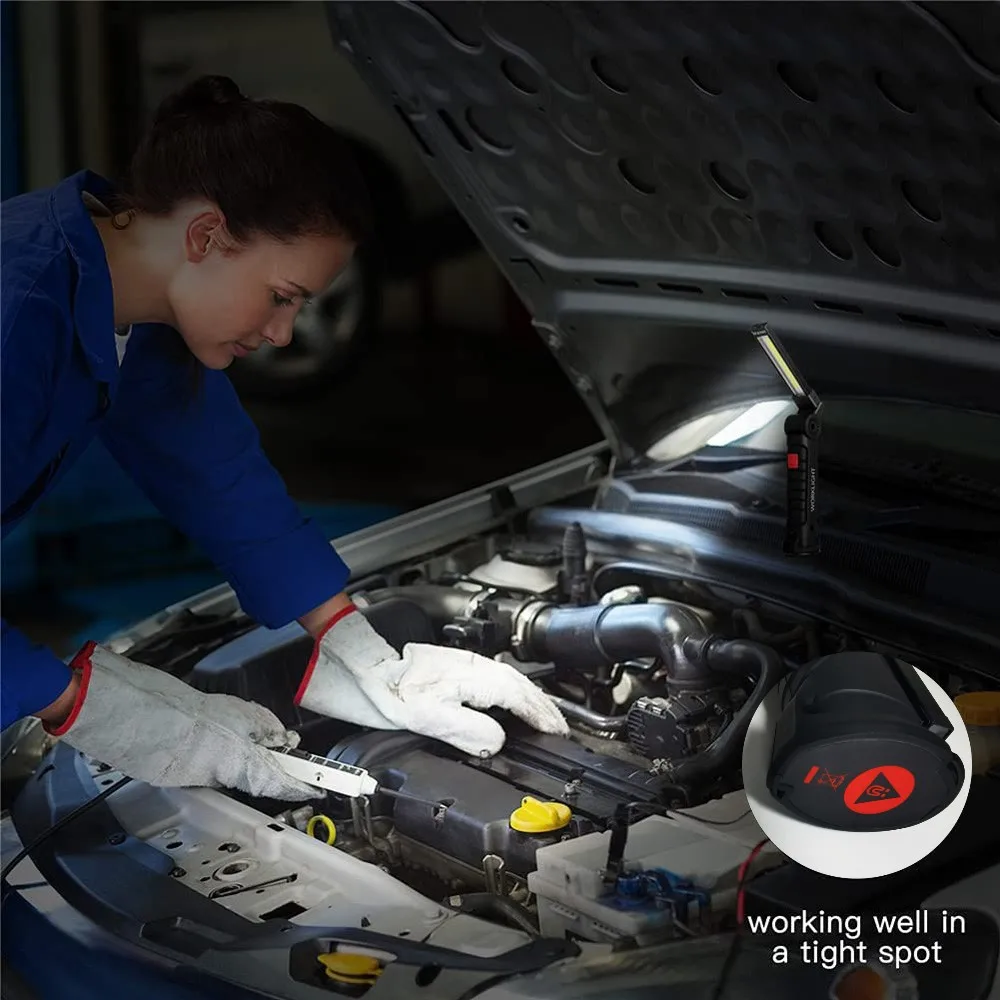 Портативный Светодиодный Фонарик COB USB Перезаряжаемая Рабочая Лампа Магнитный