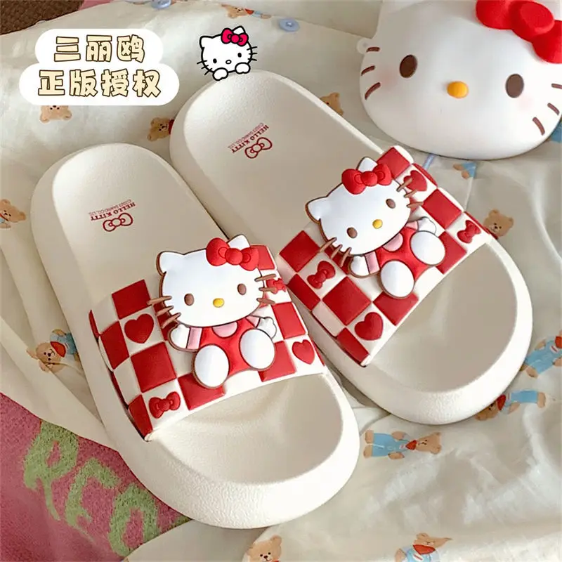 

Sanrio Cinnamoroll Mymelody Kuromi Hellokitty милые шлепанцы для студентов летние милые Шлепанцы из искусственной эва домашние сандалии с толстой подошвой