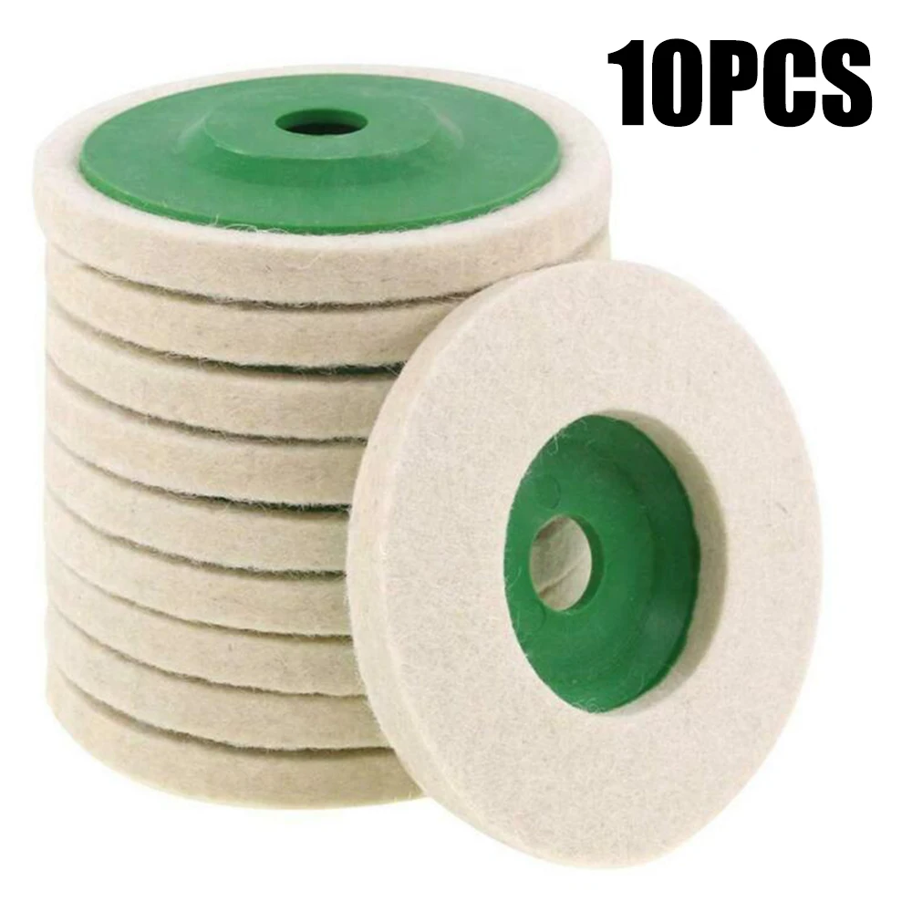 

10pcs 4 Inch 100mm Polishing Pad Wool Grinding Buffing Polishing Wheel Disk Sheets Polish Disc For Drill Rotary Tool